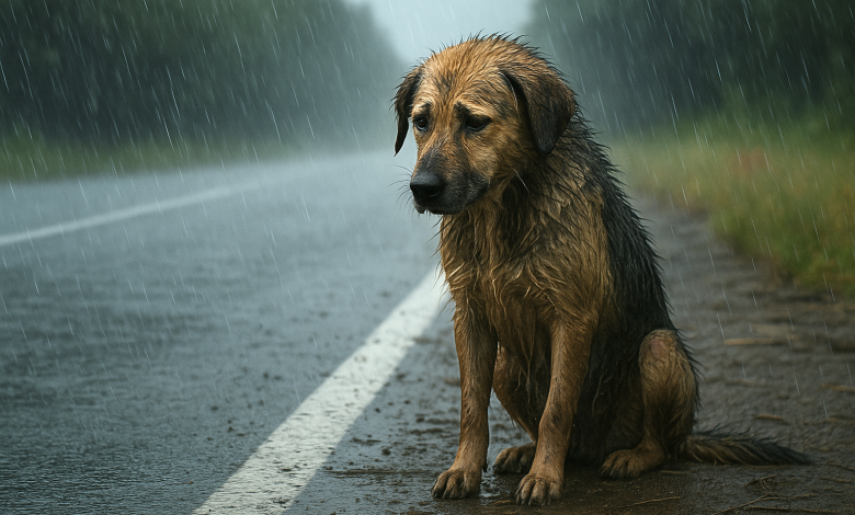 Mężczyźni kierowcy byli wstrząśnięci, gdy poznali powód, dlaczego wycieńczony pies przez dwa tygodnie nie opuszczał pobocza drogi Mężczyźni kierowcy byli wstrząśnięci, gdy poznali powód, dlaczego wycieńczony pies przez dwa tygodnie nie opuszczał pobocza drogi