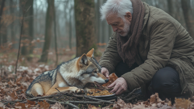 Мężczyzna pomógł wilczkowi i jego rannej mamie, wykarmił ich, a oni wkrótce mu się odwdzięczyli…