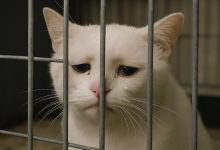 Wypadek… Rodziców już nie ma. Dziewczynkę zabrały służby opiekuńcze. A kot trafił do schroniska. Cały czas płakał i nie mógł się uspokoić