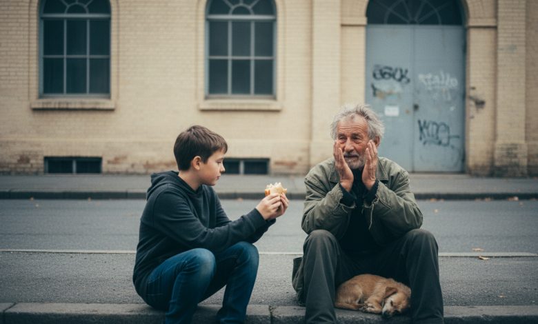 Chłopiec oddał swój posiłek zamarzniętemu nieznajomemu na ulicy — i nie wiedział, że to był test