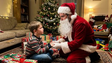 Zatrudniłam mężczyznę, aby zagrał Świętego Mikołaja dla mojego syna — i zauważyłam, że ma takie samo znamię, jak mój syn