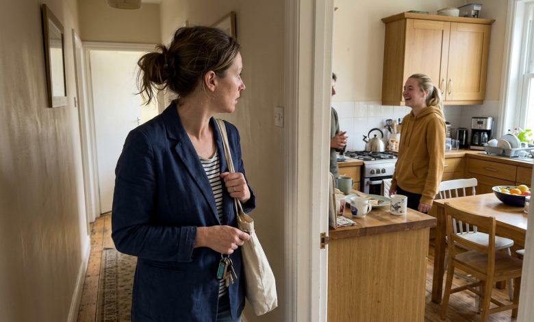 Wróciłam z pracy wcześniej i usłyszałam jej śmiech w naszej kuchni.