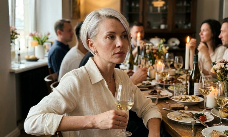 Świętowaliśmy urodziny mojego męża, teściowa wzniosła kieliszek: „Za naszego syna — jak on to wszystko dźwiga, pracuje, nie narzeka”. Siedziałam obok. 10 lat małżeństwa. Dwoje dzieci. Jego matka w mojej kuchni w każdą niedzielę. Mąż nawet nie spojrzał w moją stronę. Odstawiłam kieliszek, wstałam od stołu. I powiedziałam wszystkim tylko jedno zdanie, po którym święto się skończyło….